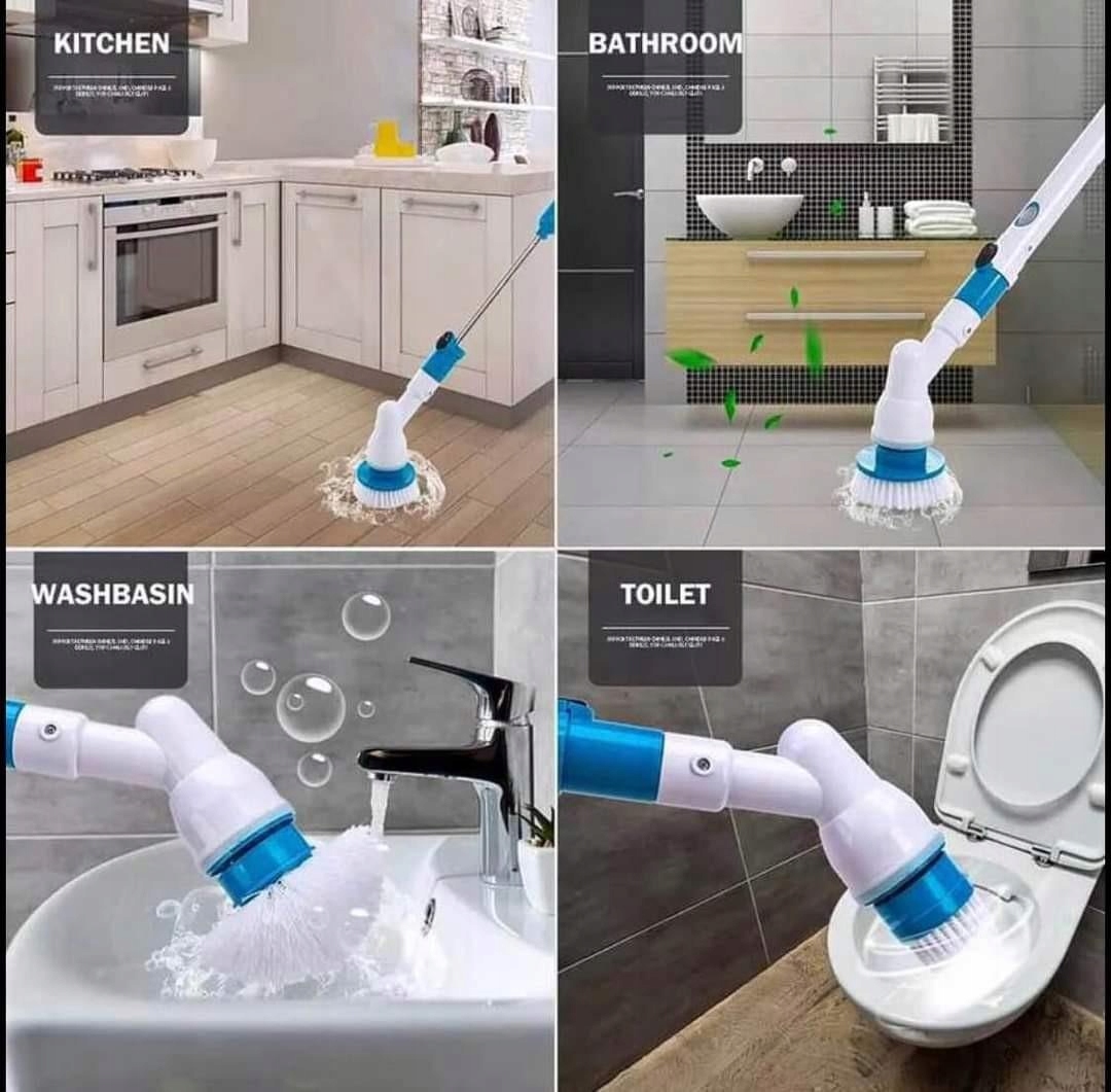 Levně Elektrický bezdrátový rotační kartáč s 3 nástavci Teleskopický