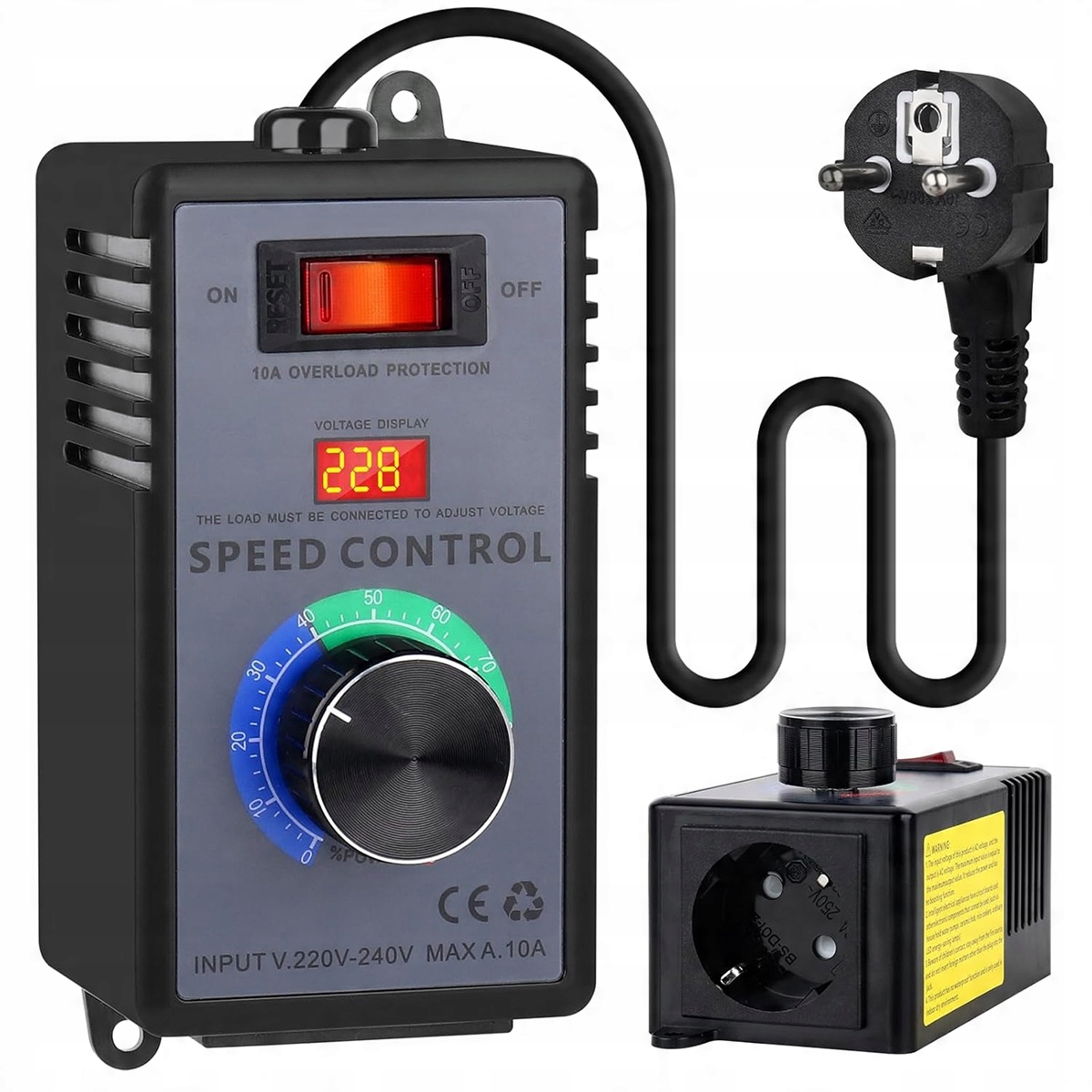 Regulátor otáček motoru o výkonu 4000 W 230 V pro Úhlová bruska/foukač