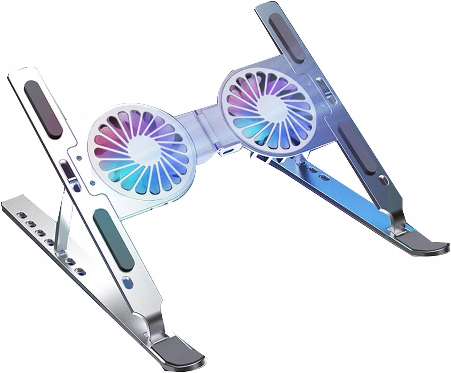 Podstavec pod notebook, skládací ventilátor 17 palců, stříbrný