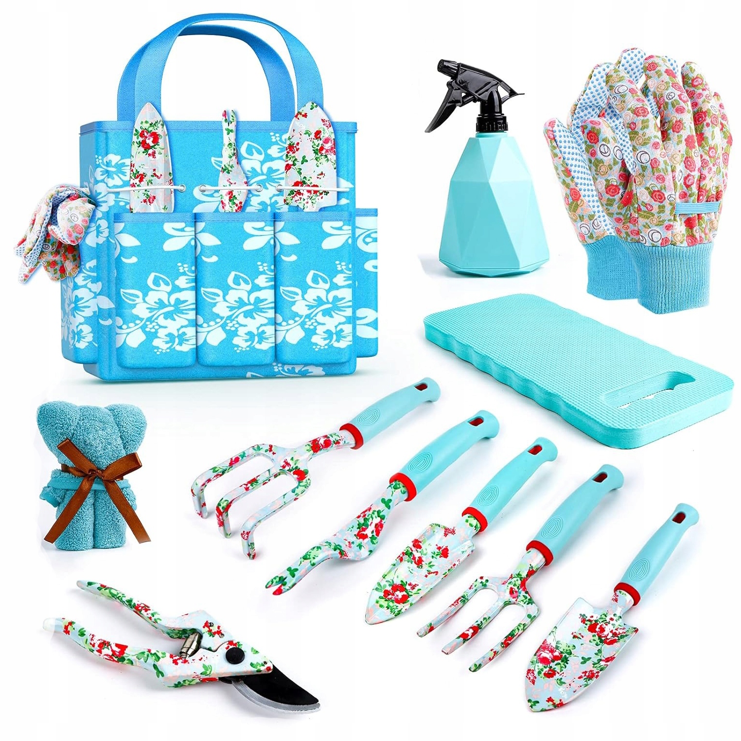 Narzędzia ogrodowe do pracy w ogrodzie zestaw 11. el grabki łopatka sekator