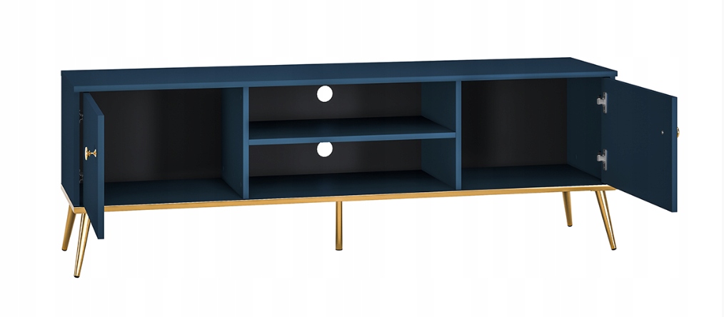 Meblościanka Zestaw Mebli Do Salonu 1 Błękit Ciemny MARIANA ML Wykończenie matowe