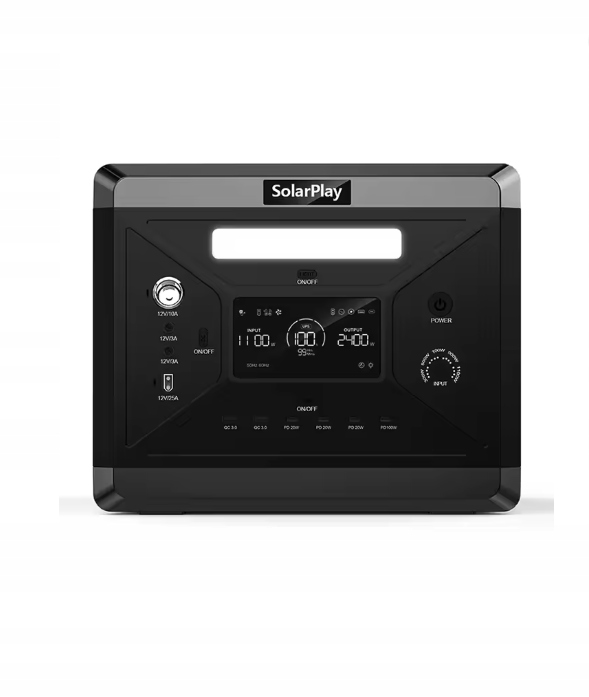 Stacja zasilania Solarplay Q2501 2160WH LiFePO4 Ac 2400W Przenośna Mobilna