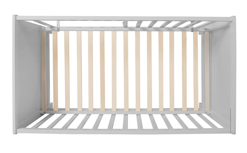 ŁÓŻECZKO DZIECIĘCE DREWNIANE REGULOWANA WYSOKOŚĆ SZARE DOSTAWNE 60 x 120 cm Długość (cm) 120 cm