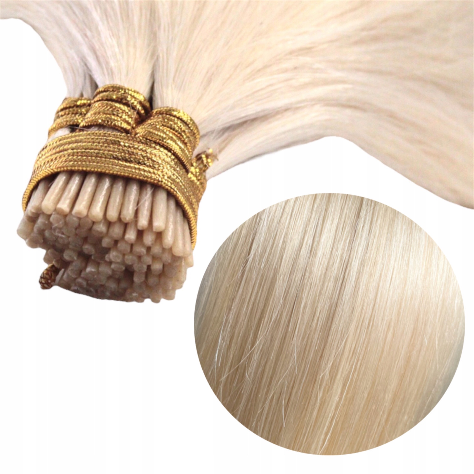 Příčesek Do Vlasů Přírodní Pásek 50 cm kroužky #613