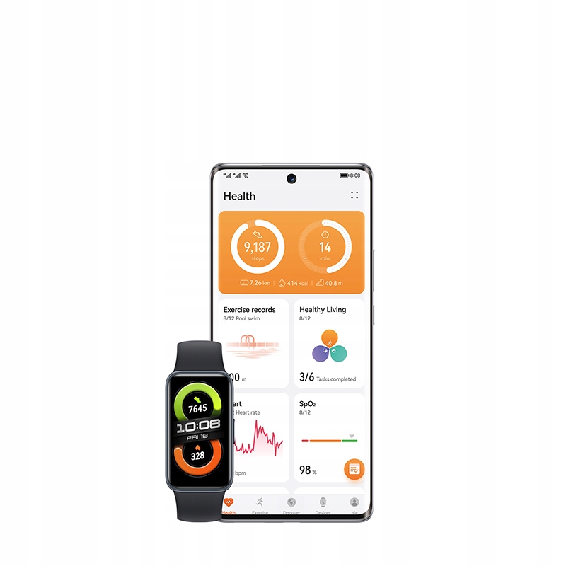 Smartwatch Huawei Band 8 zielony Transmisja danych brak