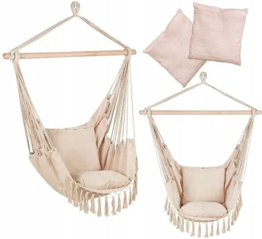 Wiszące krzesło brazylijskie w stylu boho