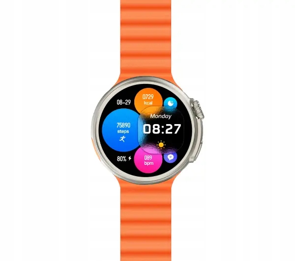 Smartwatch Yaxo Oxnard Lumen 51mm Gps Nfc Gps Ekg Sos IP65 Pomarańczowy