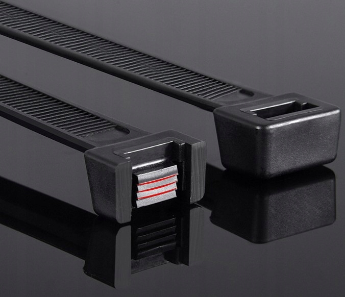 OPASKI KABLOWE ZACISKOWE TRYTYTKI CZARNE UV 400x9mm 100 szt Długość 400 mm