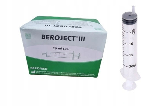 

Strzykawka iniekcyjna 3cz Beroject Luer 50szt 20ml