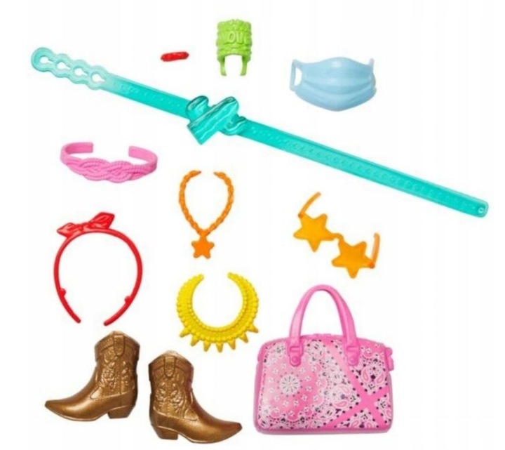 Mattel Barbie Akcesoria Neon Festiwal HBV44 Buty Torebka EAN (GTIN) 194735002276