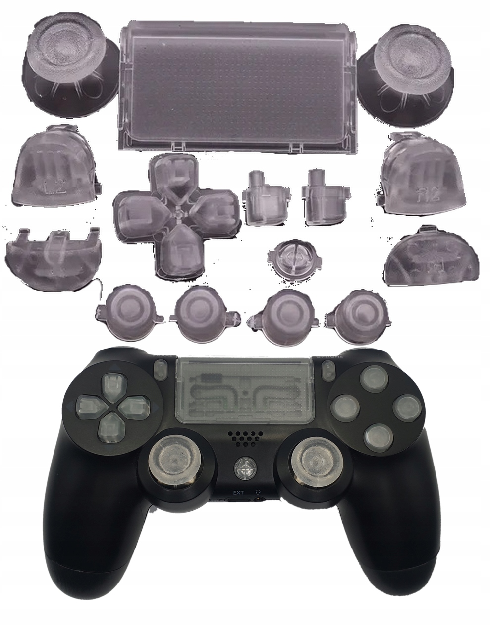 ZESTAW PRZYCISKÓW PRZYCISKI + GRZYBKI I ZAŚLEPKA DO PADA PS4 JDS 040 050