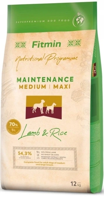 Fitmin Dog Medium Maxi sucha karma dla psa jagnięcina 12 kg