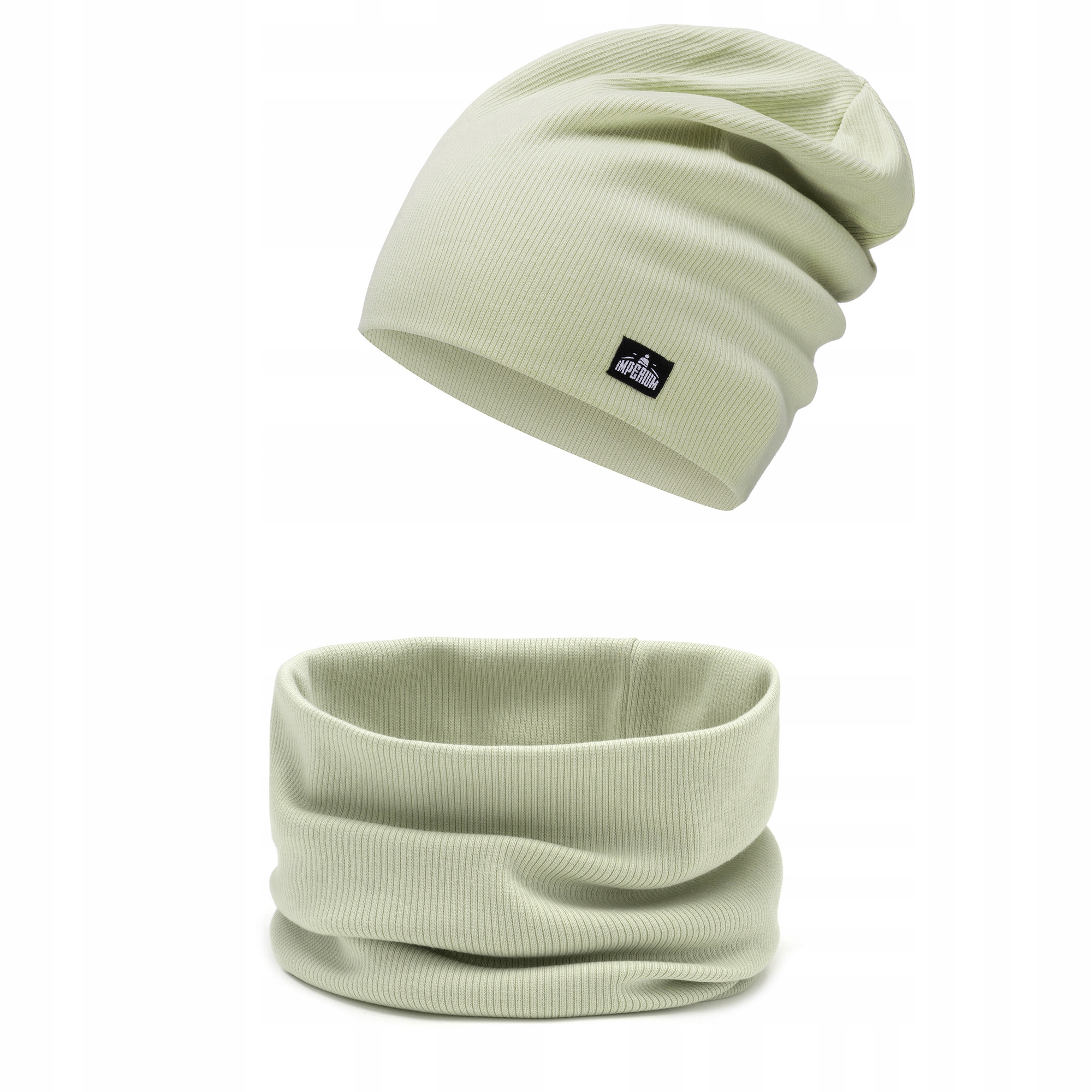 

Czapka + komin komplet dwuwarstwowy Beżowy 52-54