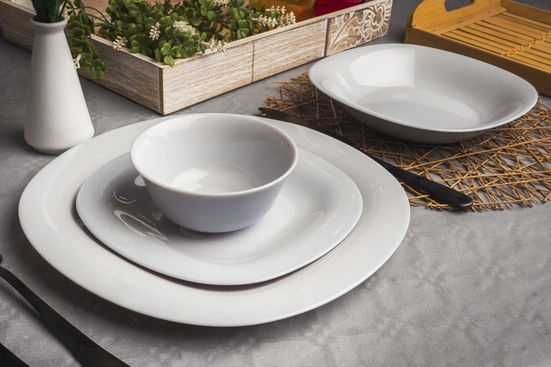 Talerze Serwis Komplet Obiadowy 18el GRANIT TZ56 Marka Luminarc