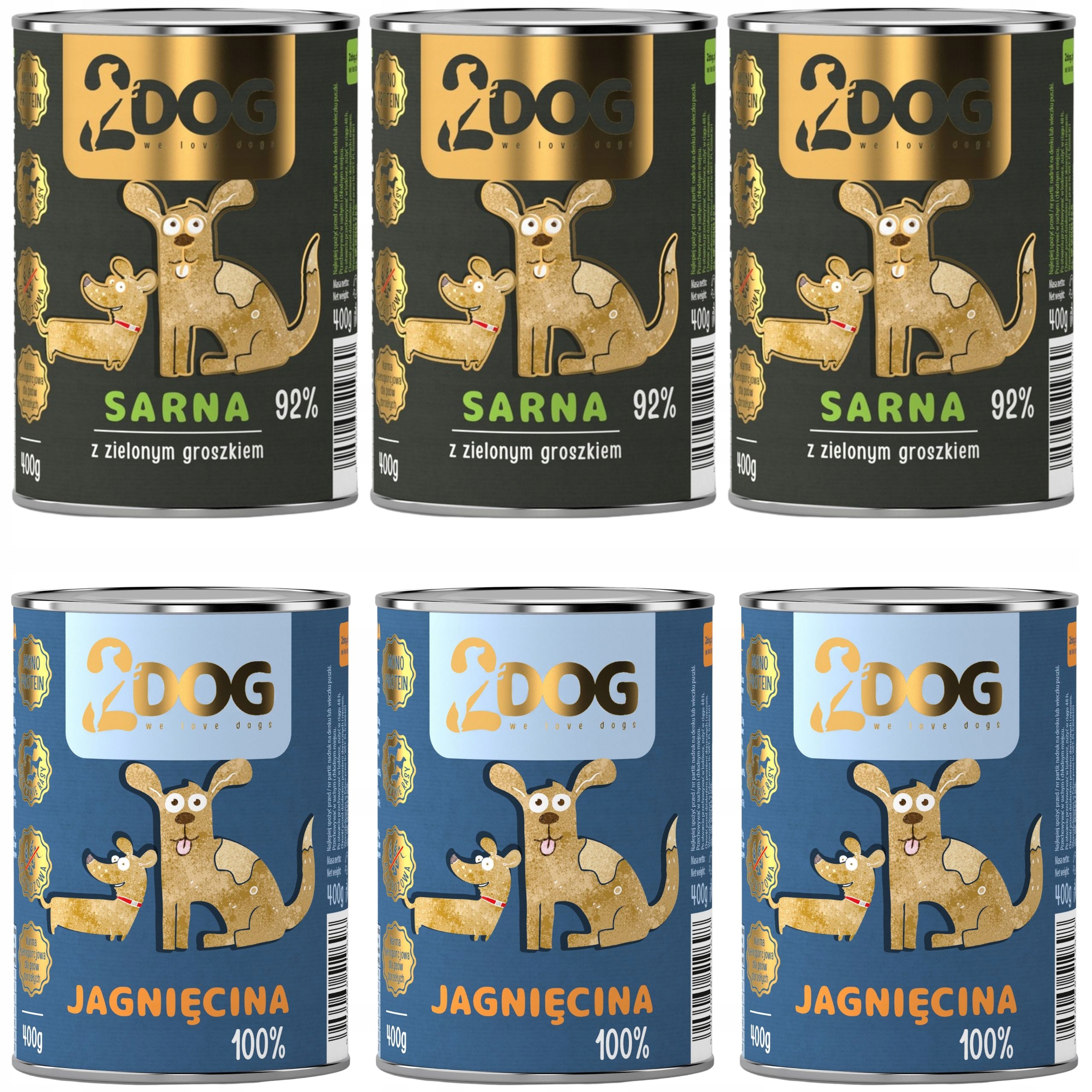 Levně Vlhké Krmivo Pro Psa Srna 100% Jehněčí Maso 400 G, Monoproteinové, Bez Obilovin