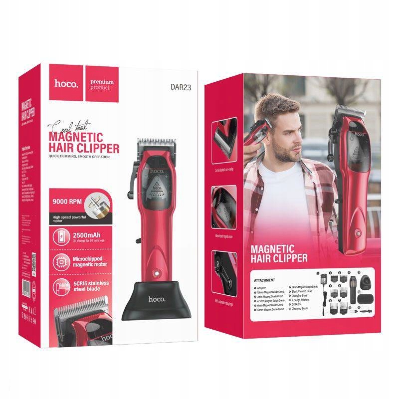Stříhací Strojek Na Vlasy Hoco Dar23 Červený
