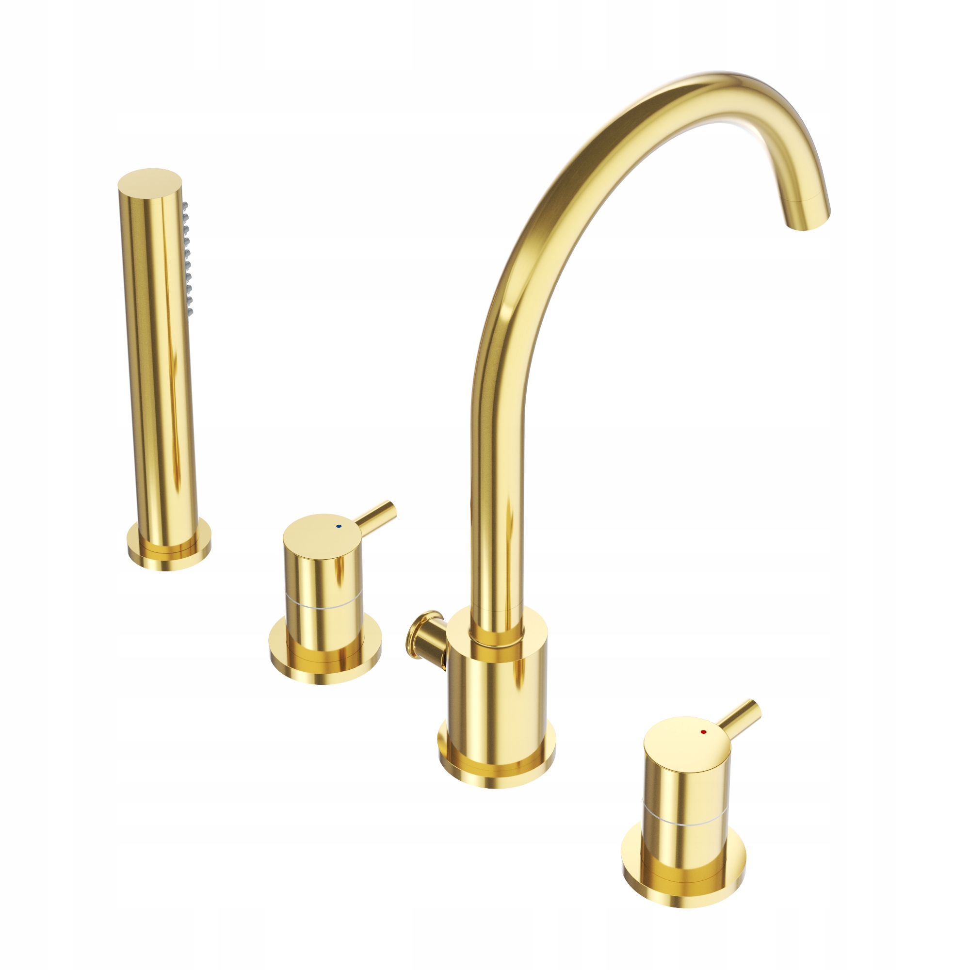 Zlatá Kivo Vanová Baterie 4-OTVOROVÁ Stojací Vanová Baterie Do Koupelny