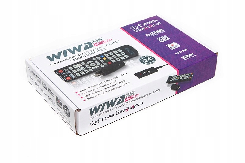 WIWA Tuner TV H.265 MINI LED DVB-T/DVB-T2 H.265 HD Rodzaj tunera DVB-T2