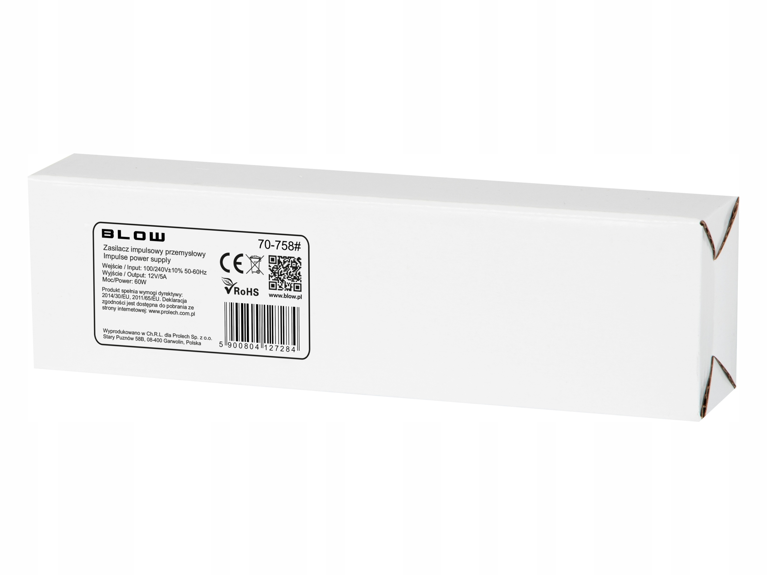 ZASILACZ IMPULSOWY MEBLOWY 12V 5A 60W DO TAŚM LED RGB SUPER SLIM IP20 EAN (GTIN) 5900804127284