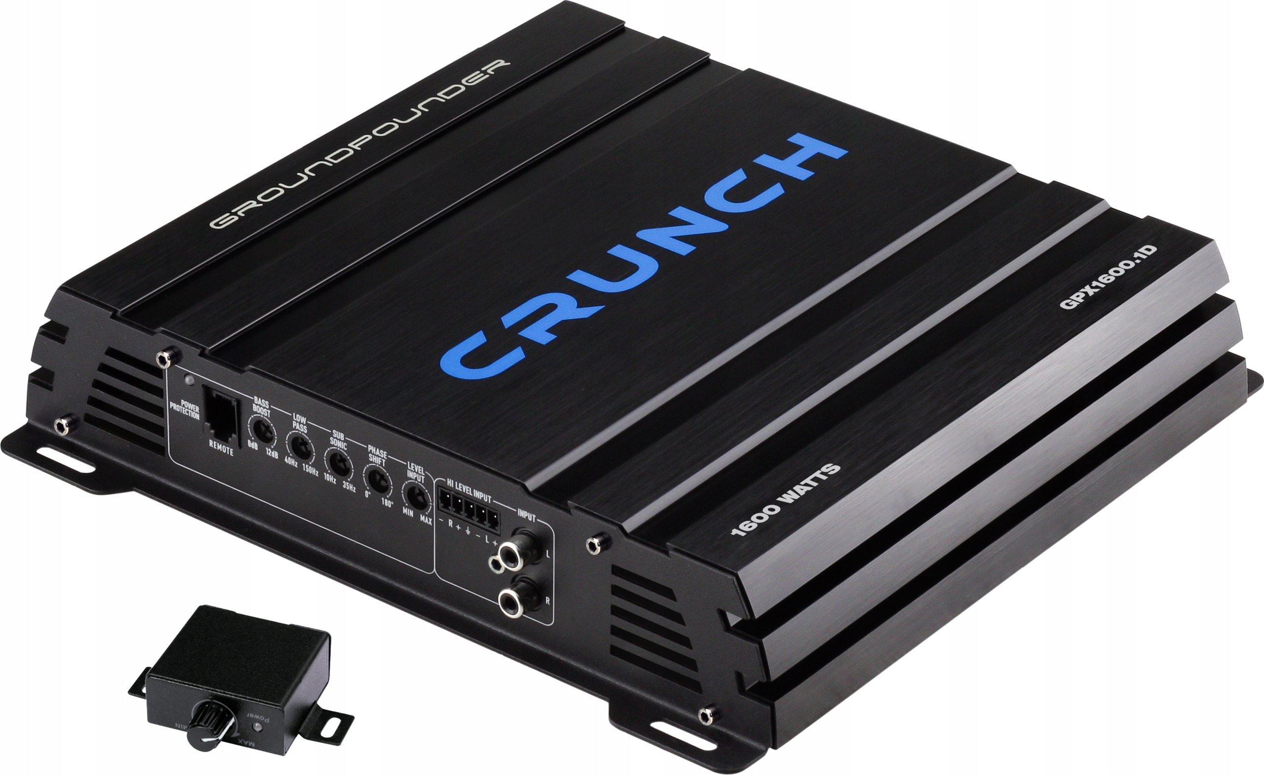 1-kanálový automobilový zosilňovač Mono s diaľkovým ovládaním Crunch GPX1600.1D