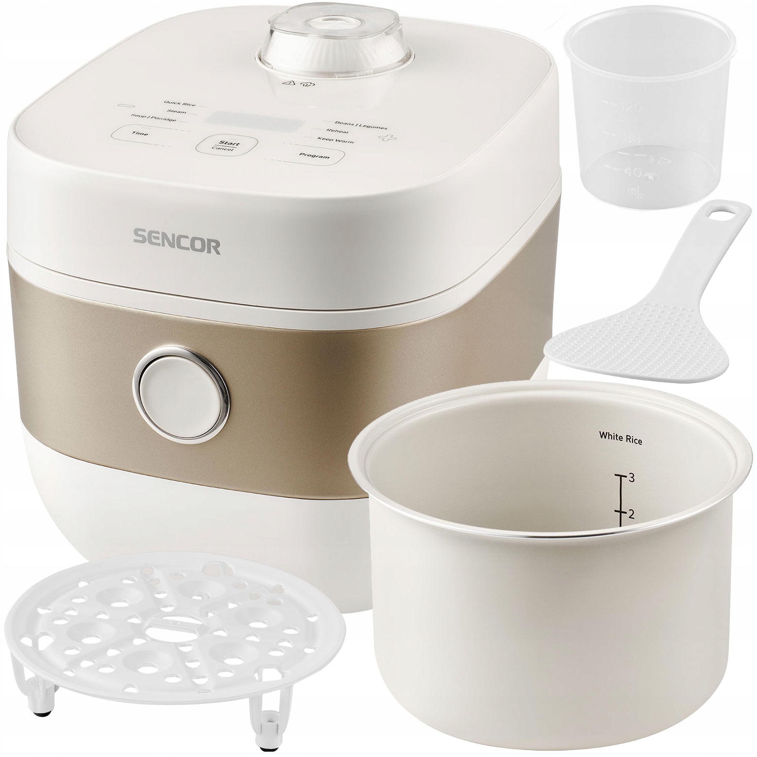 Ryżowar Garnek Do Gotowania Na Parze Sencor 1,6L 1600W Mocny Wielofunkcyjny