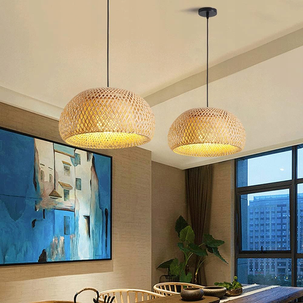 LAMPA WISZĄCA BAMBUSOWA E27 BOHO PLECIONA 60cm Marka Interlook