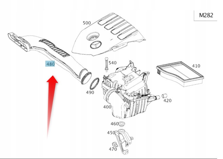Trubka Přívodu Vzduchu Mercedes A W177 Cla C118 A6540943400