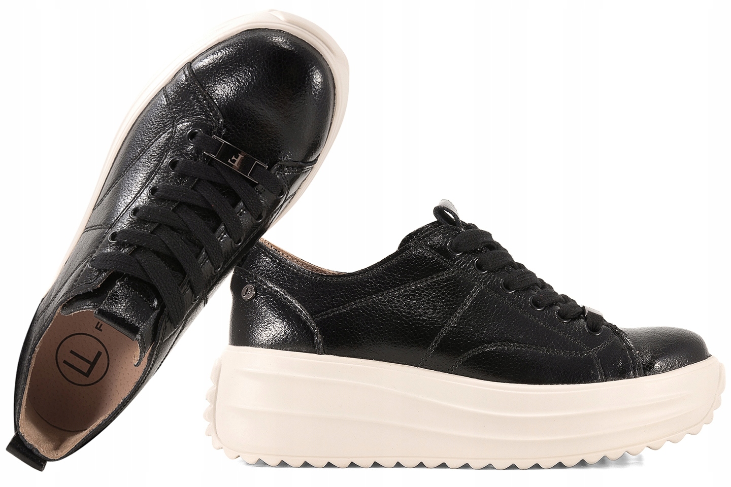 Filippo DP6795 Dámské Polobotky Tenisky Na Platformě, Kožené, černé 40C