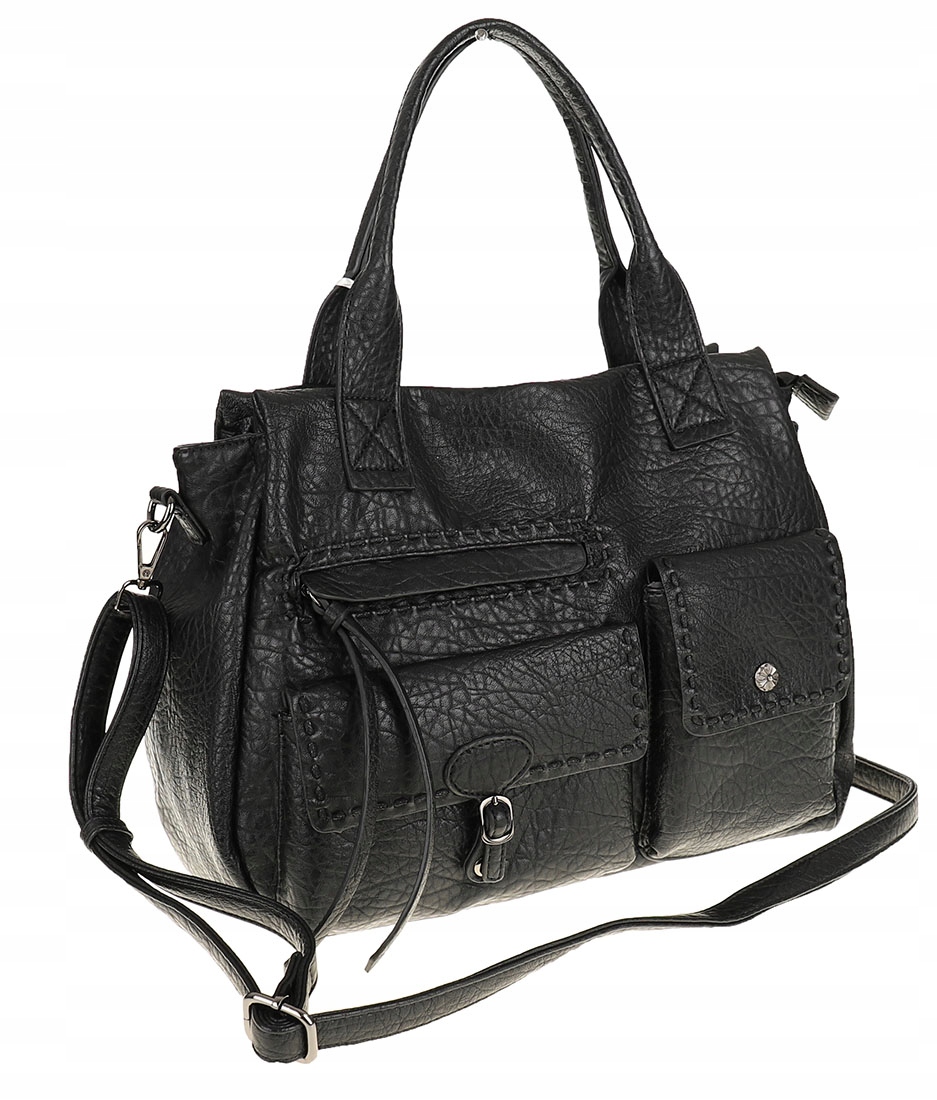 Tommasini Modna Torebka Damska Torba Listonoszka Shopperka SP92581 Czarna