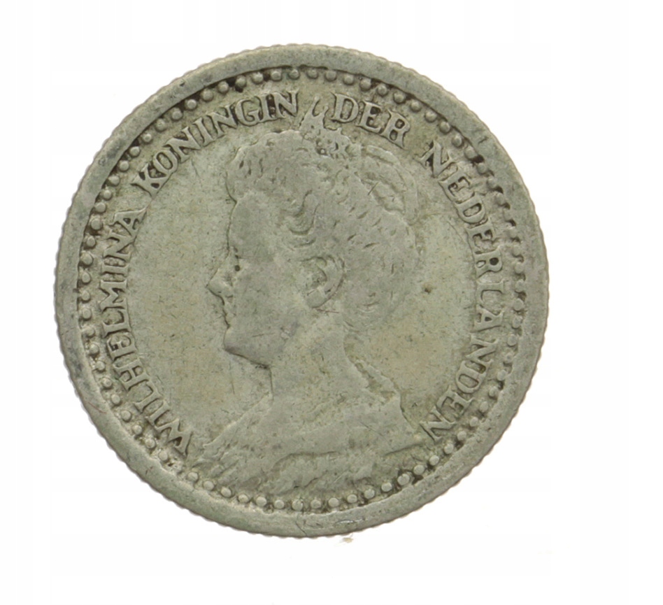 [M8755] Holandia 10 centów srebro 1921