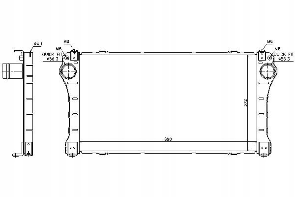 NISSENS INTERCOOLER TOYOTA AURIS 2.0 D-4D (NRE15_.