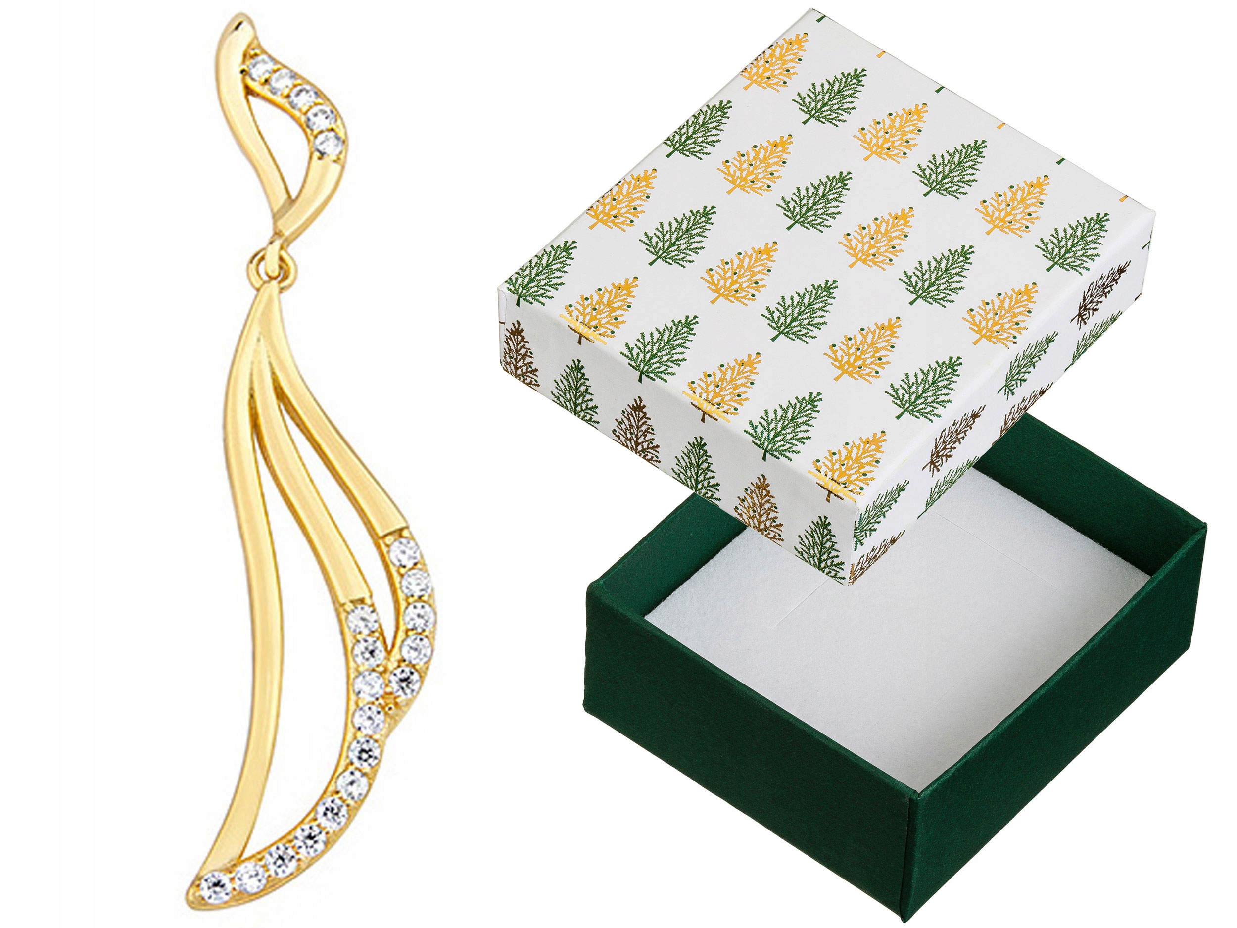 Velký stříbrný pozlacený přívěsek se zirkony Elegantní dámský přívěsek 925