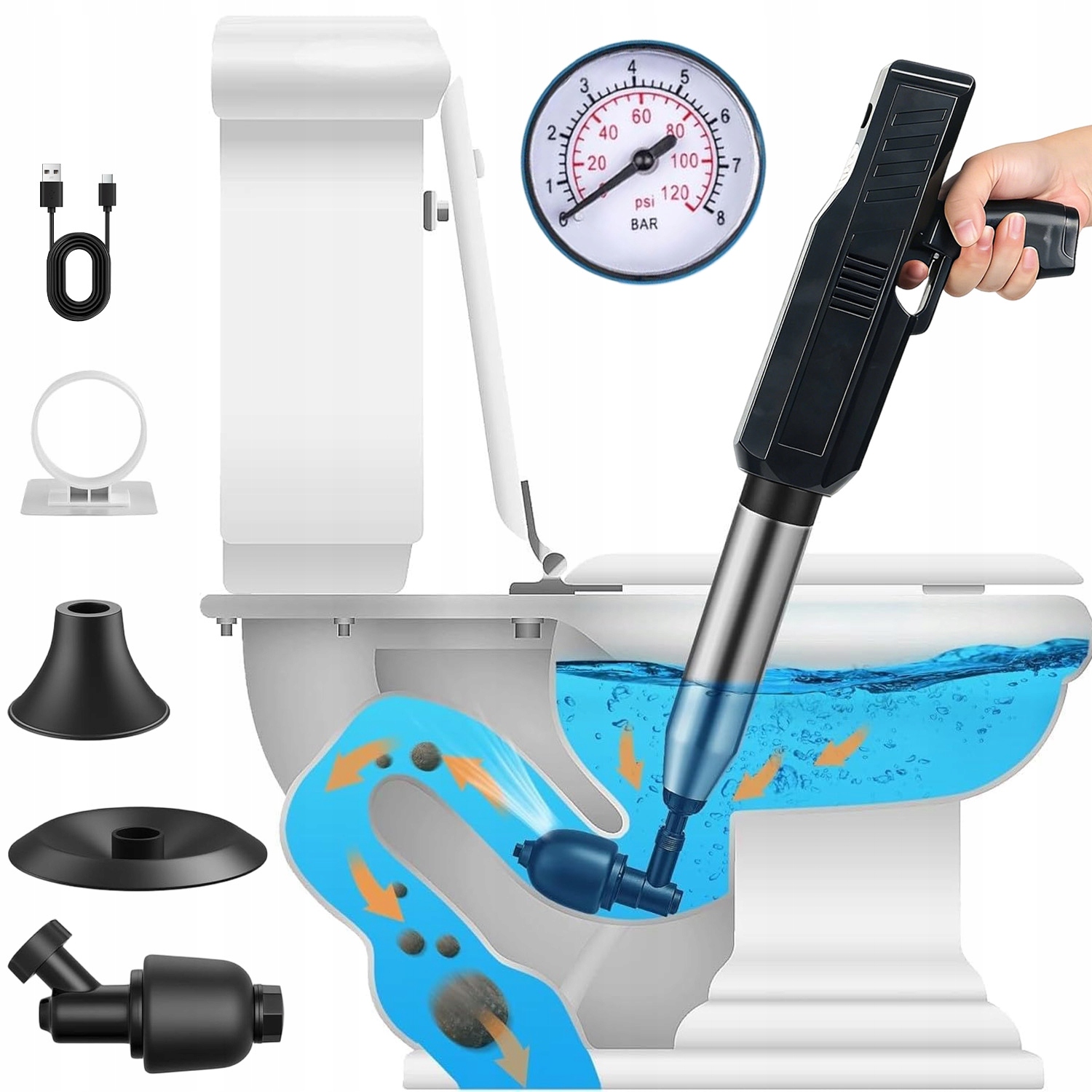 Elektrická Pistole K Zprůchodnění Potrubí Wc A Dřezu – Tlaková Pumpa