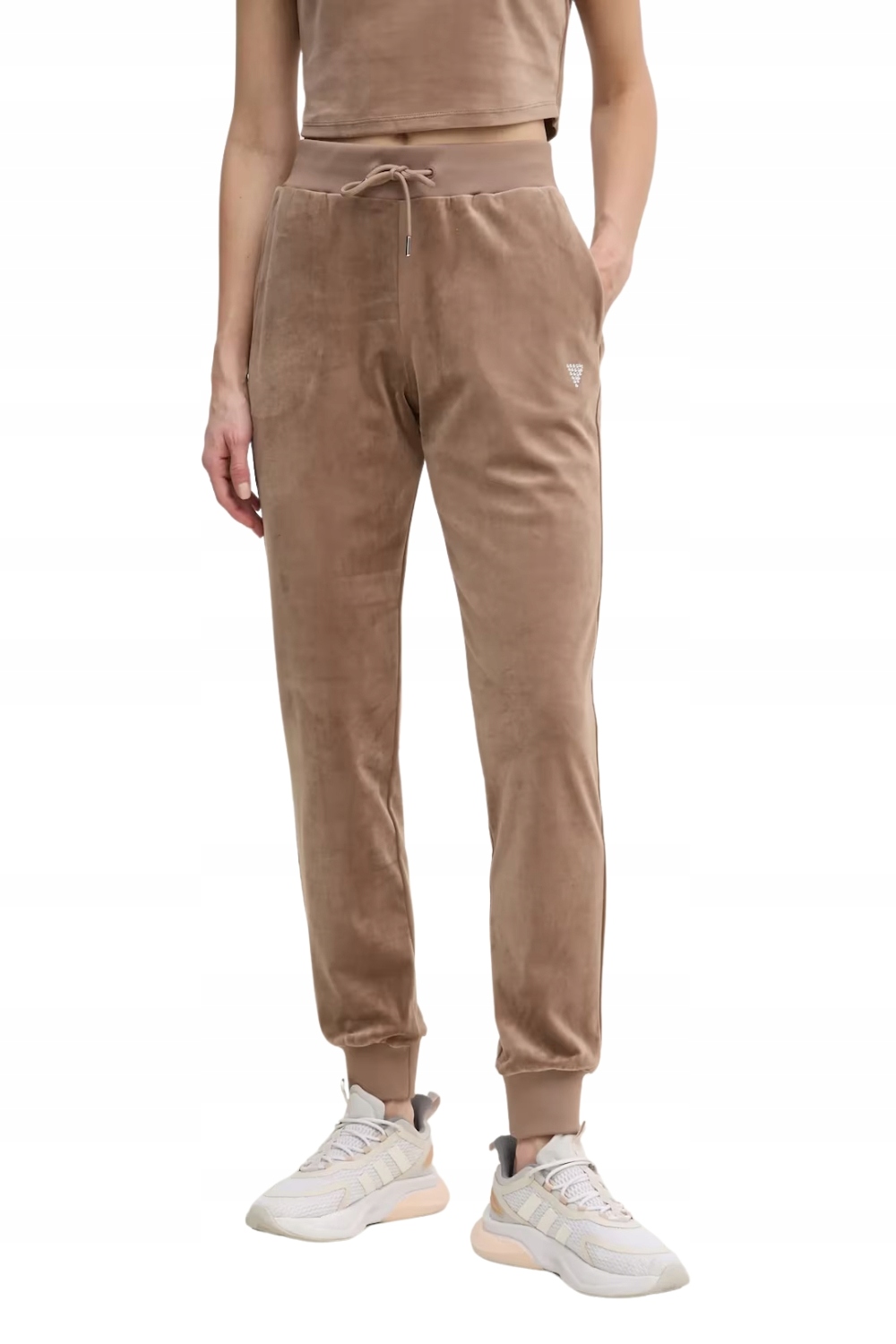 Guess Hnědé dámské velurové kalhoty Couture Xs