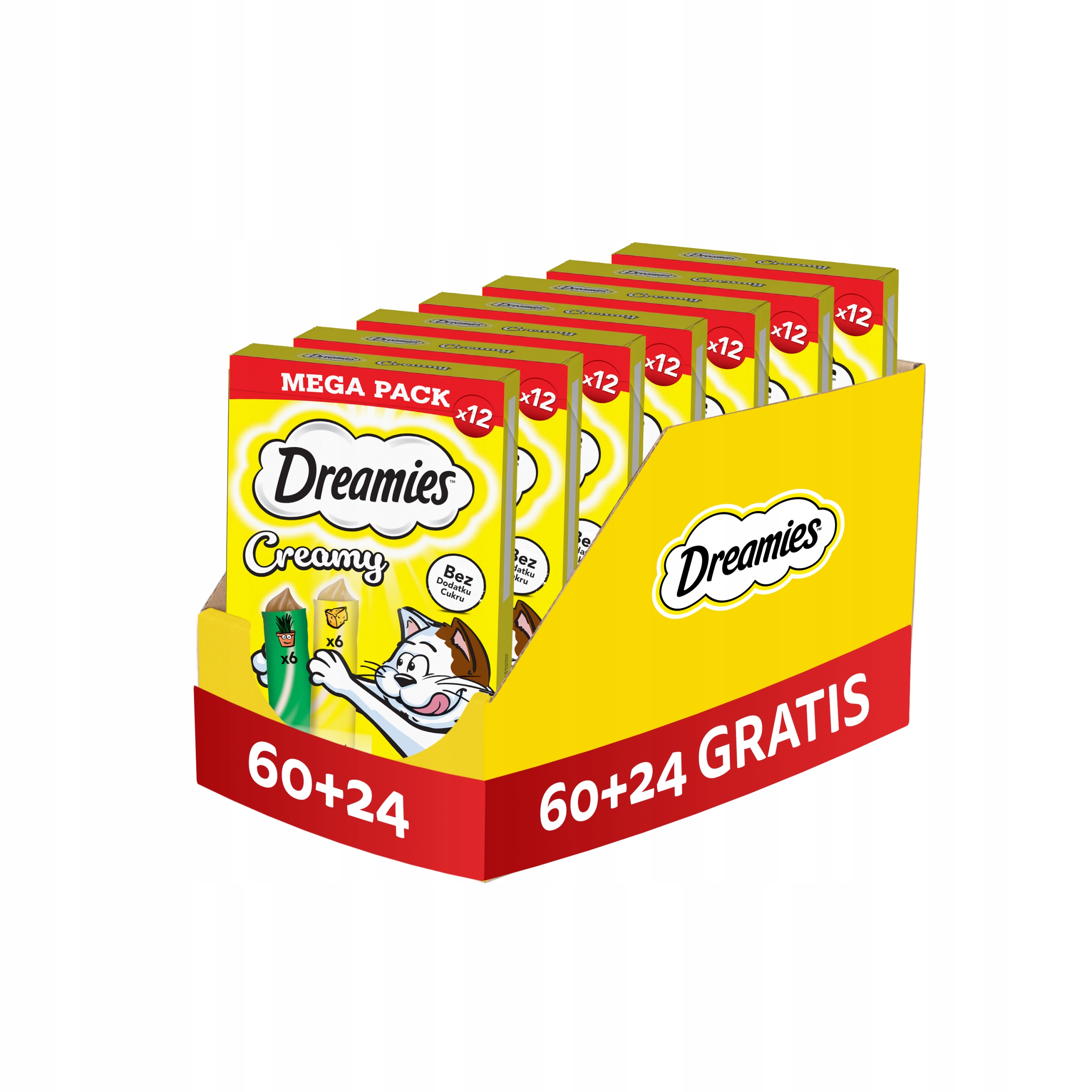 Dreamies Creamy przysmaki dla kota ser kocimiętka (84x10g) 84 W Cenie 60