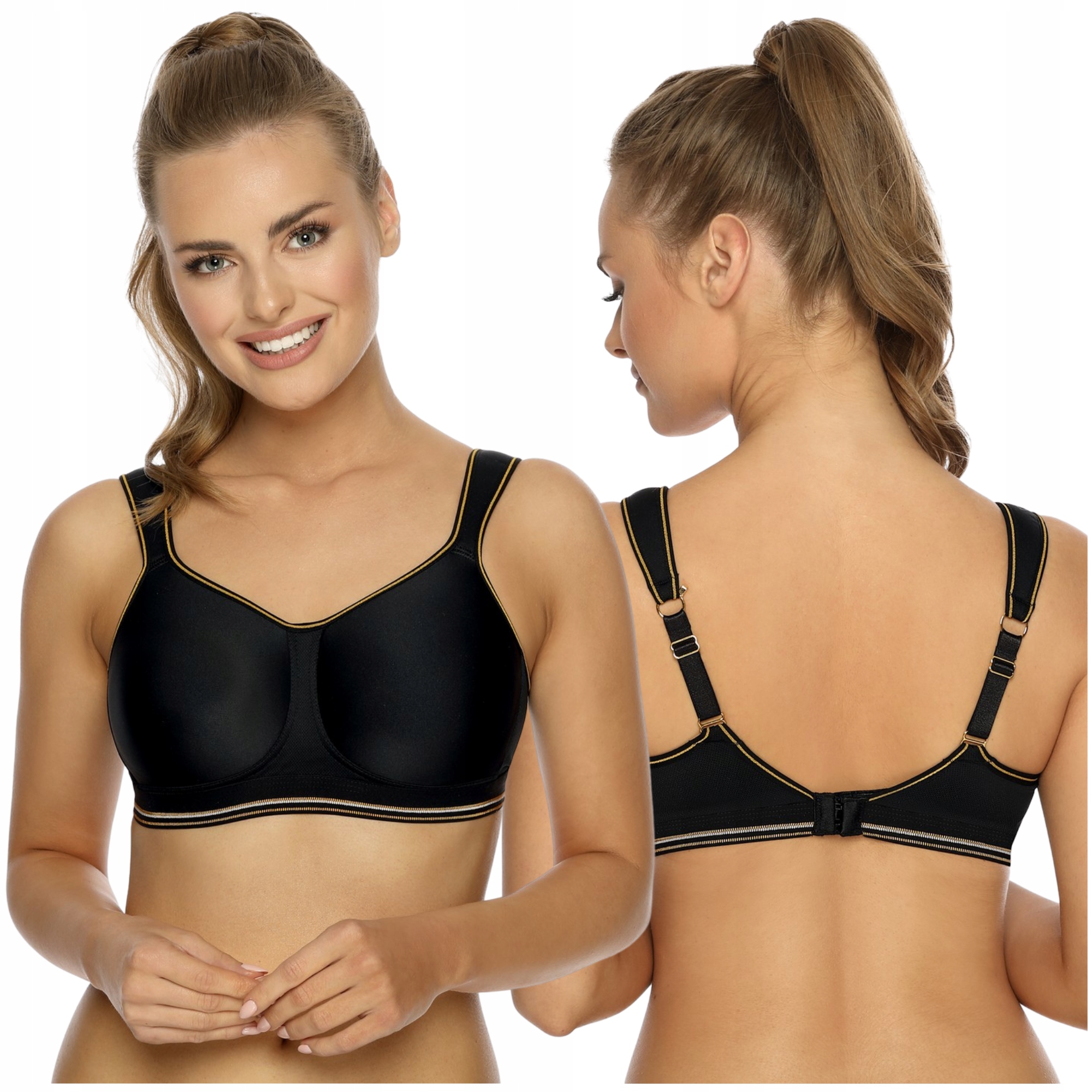 Sportovní podprsenka bez kostic Spacer černá Viania Intense 75D