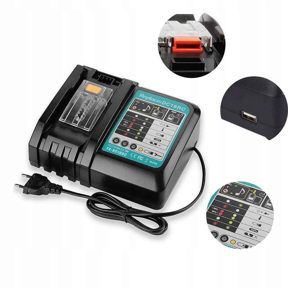Rychlonabíječka Pro Makita DC18RC 14,4-18V Li-ion Pro Elektrické Nářadí