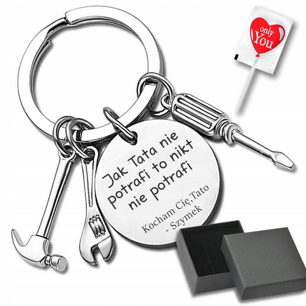 Breloczek z Narzędziami z GRAWEREM dla TATY Majsterkowicza + Multitool