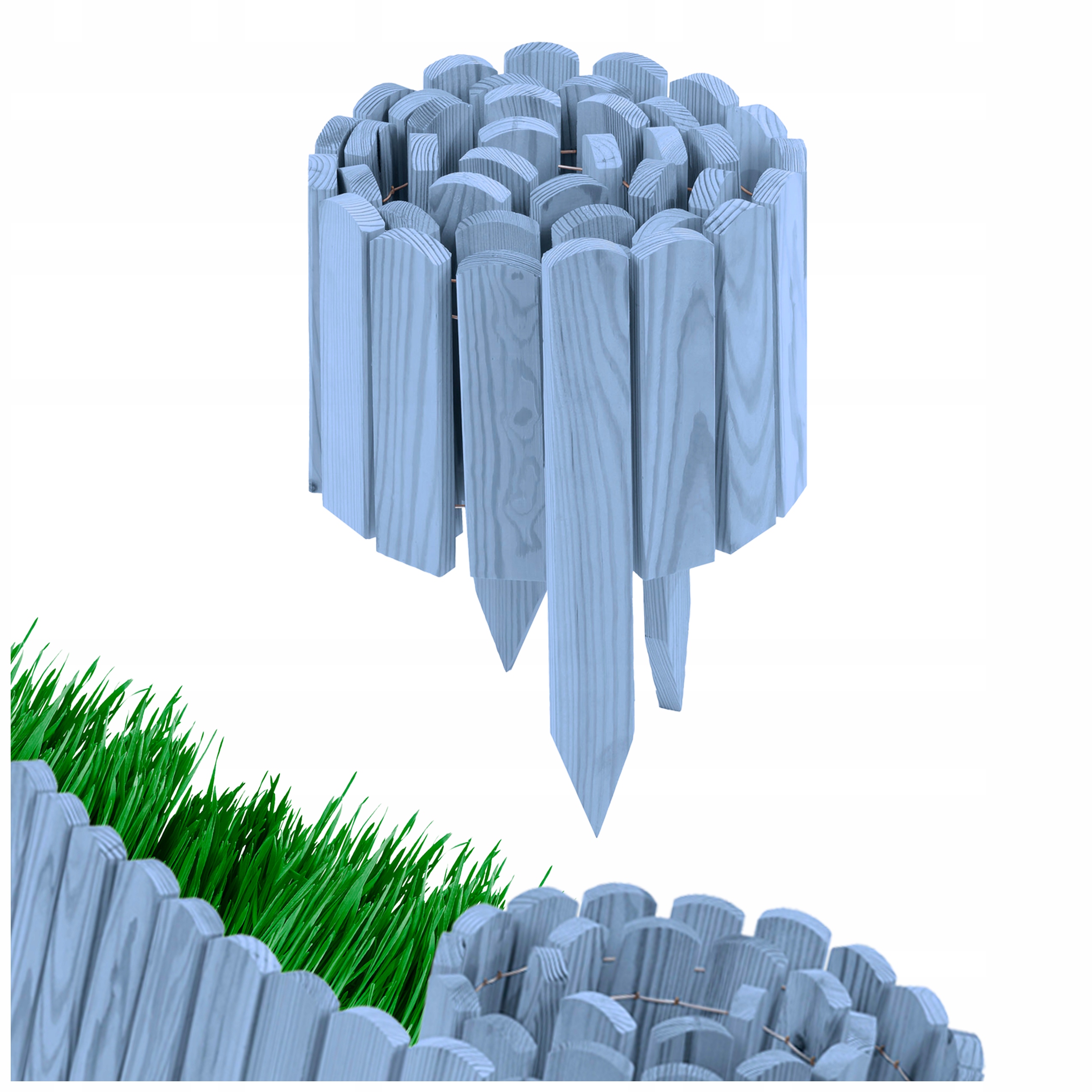 Płotek Ogrodowy Obrzeże Trawnikowe Palisada Ogrodowa Drewniana 20 x 200 cm