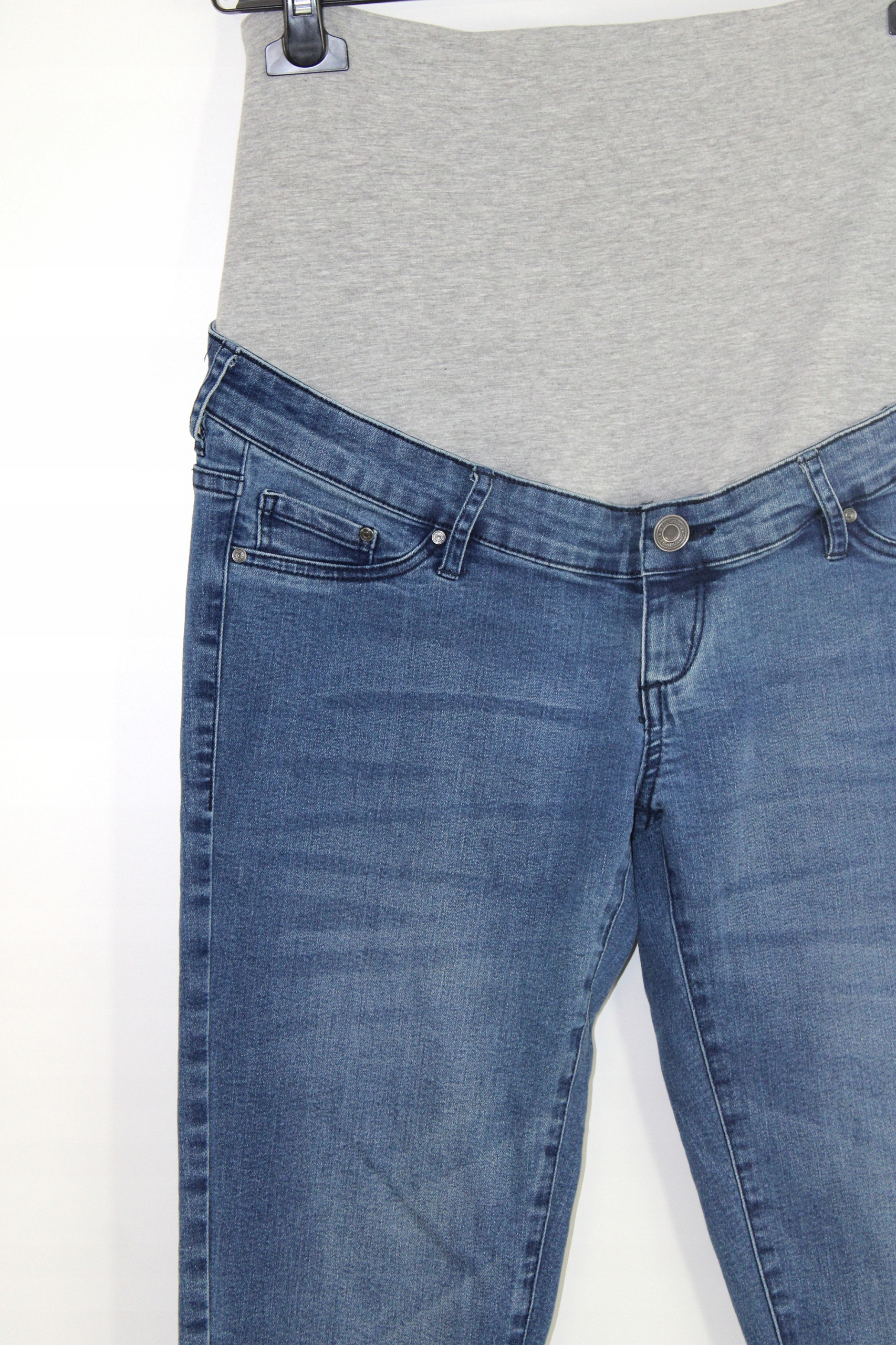 x7 ESMARA Wygodne Niebieskie Spodnie Ciążowe Jeans Skinny 36 S Wzór dominujący bez wzoru