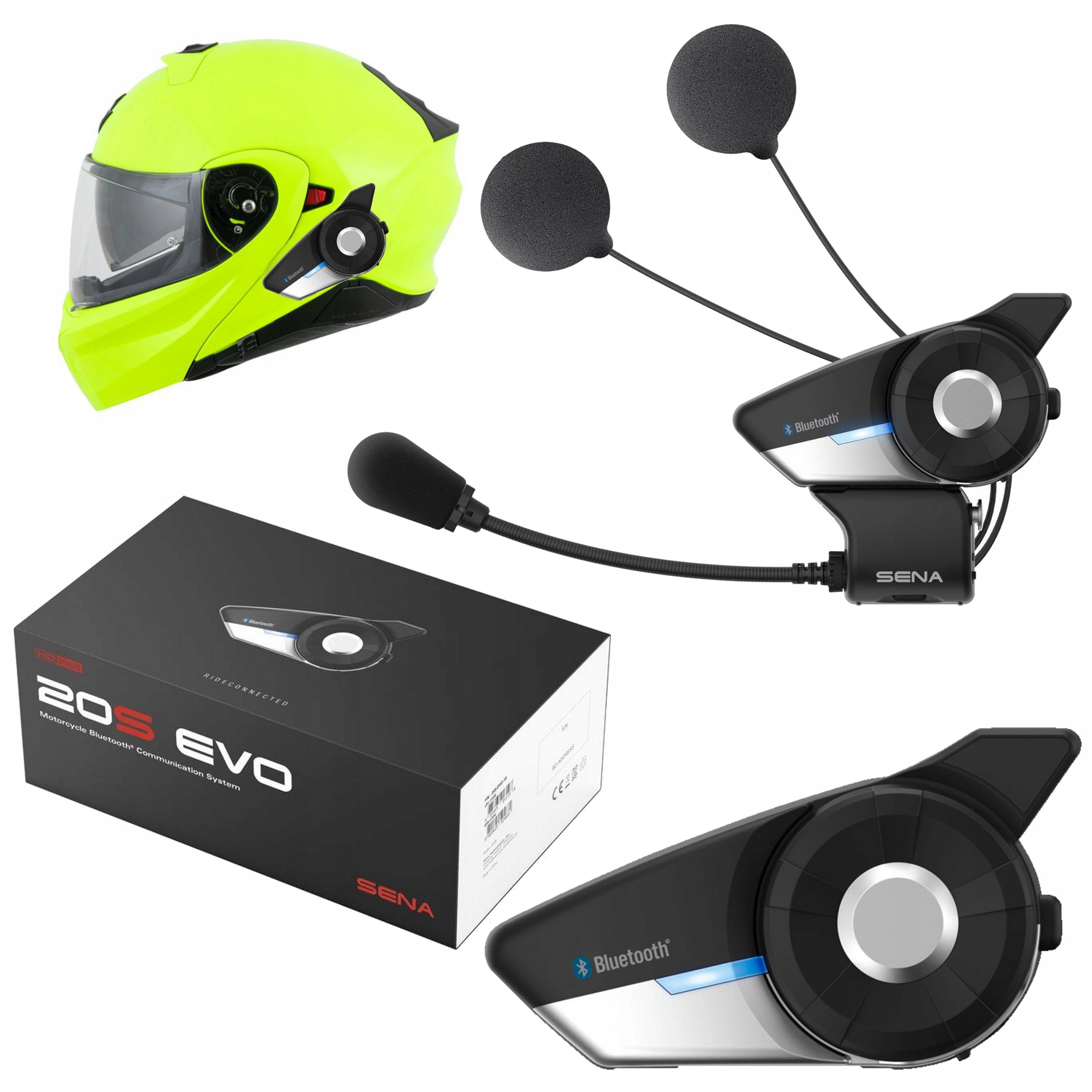 Interkom Sena 20S Evo Pre Motocyklovú Prilbu Bluetooth Sada Na 1 Prilbu