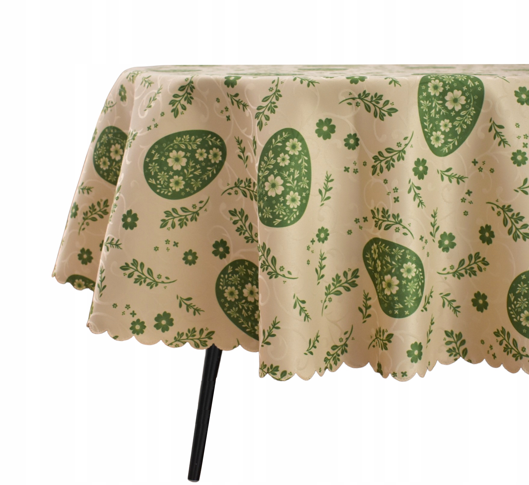 Obrus Odolný Voči Škvrnám Ovál 130X350 CM Béžová Kraslica Zelená Veľká noc Oválna