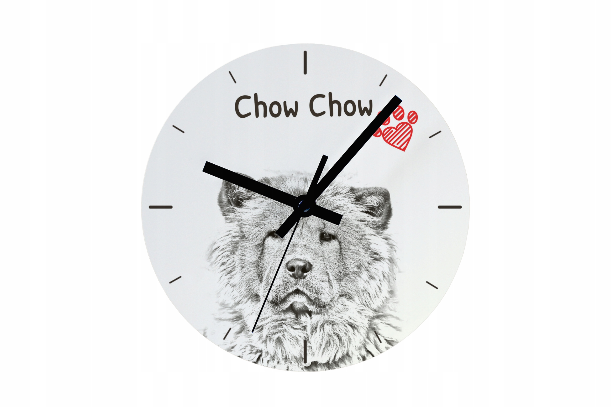 Chow Chow hodiny se psem závěsné a stojící, personalizace fotografií, 20 cm