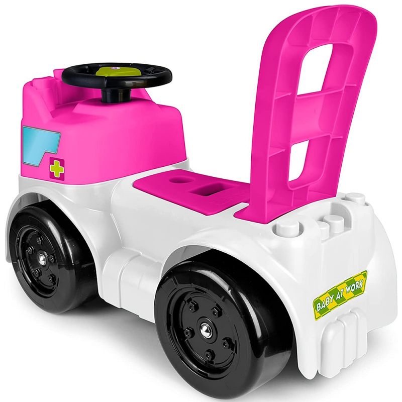 Feber Jeździk Pchacz Chodzik Samochód Ambulans Schowek 3w1 Wiek dziecka 2 lata +