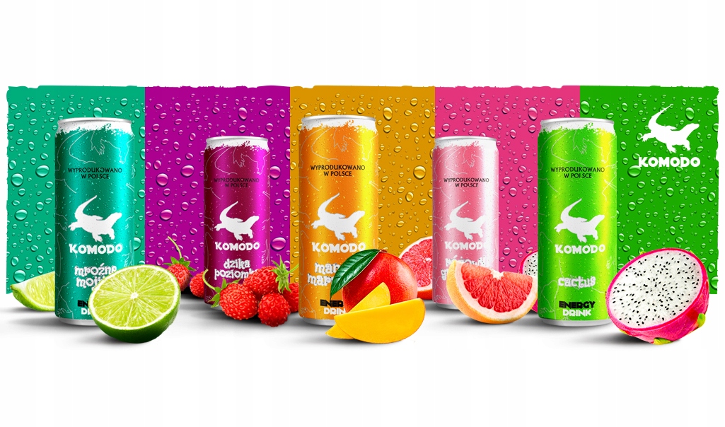 ENERGY DRINK KOMODO DZIKA POZIOMKA PUSZKA 250 ML Kod producenta 5906213008787