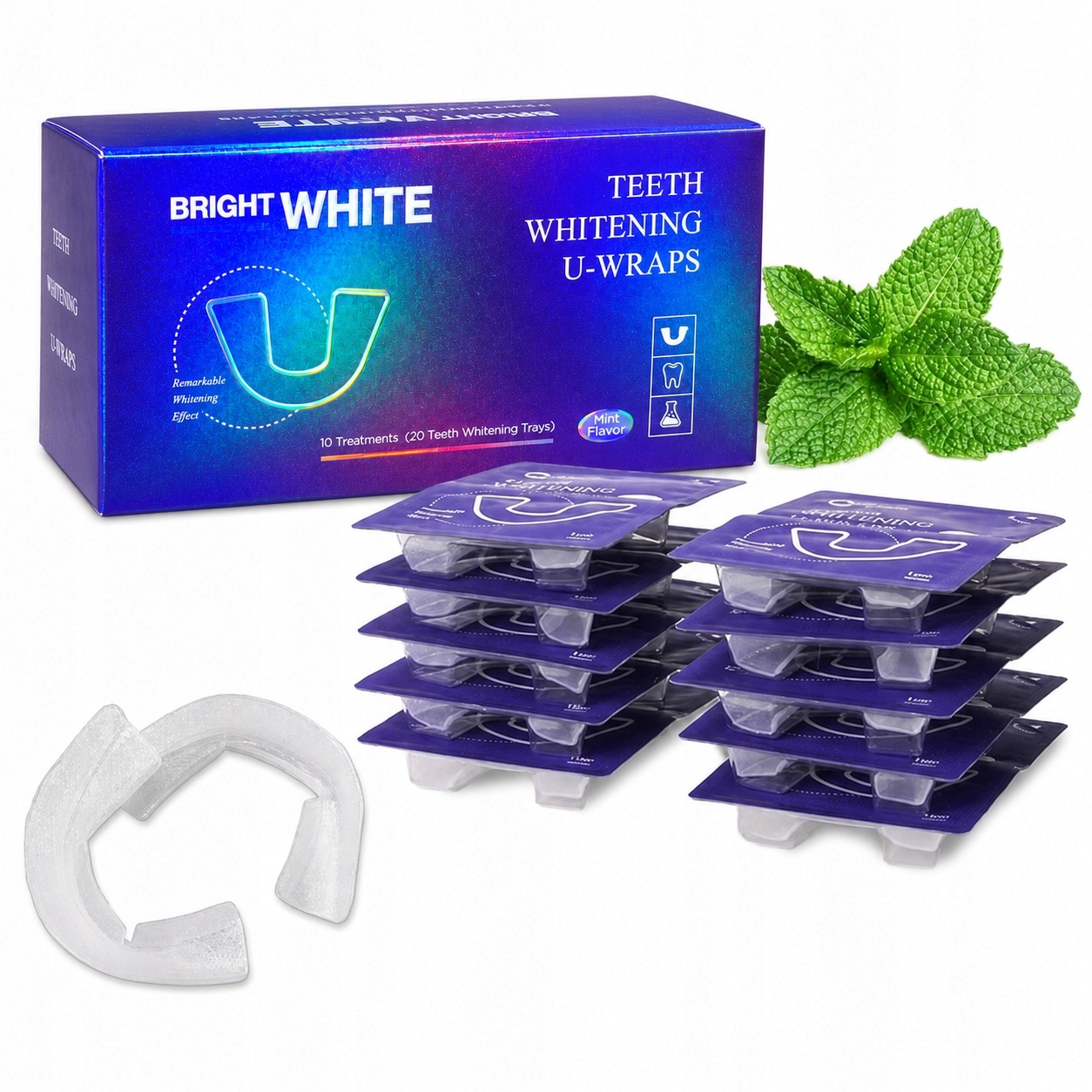 Paski Nakładki wybielające Bright White Carebest U-wraps 20 sztuk