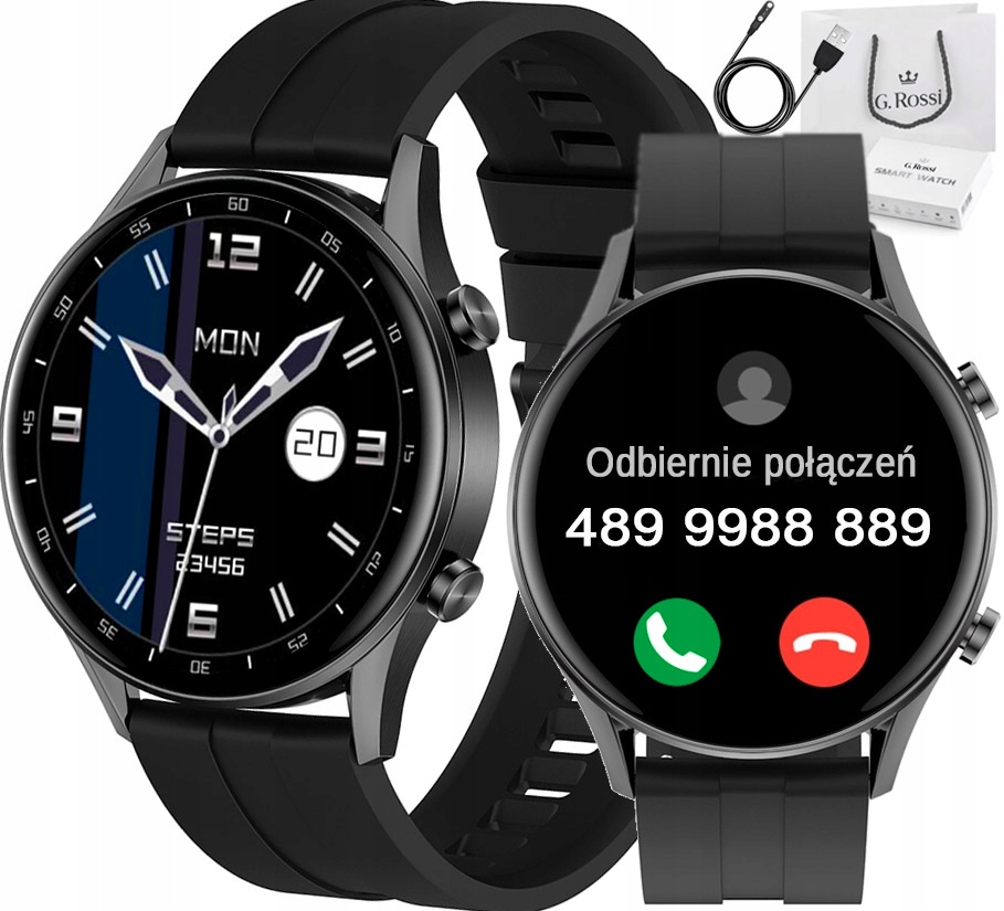 Zegarek Smartwatch G.Rossi Rozmowy Puls Kroki Sms-Zdjęcie-0