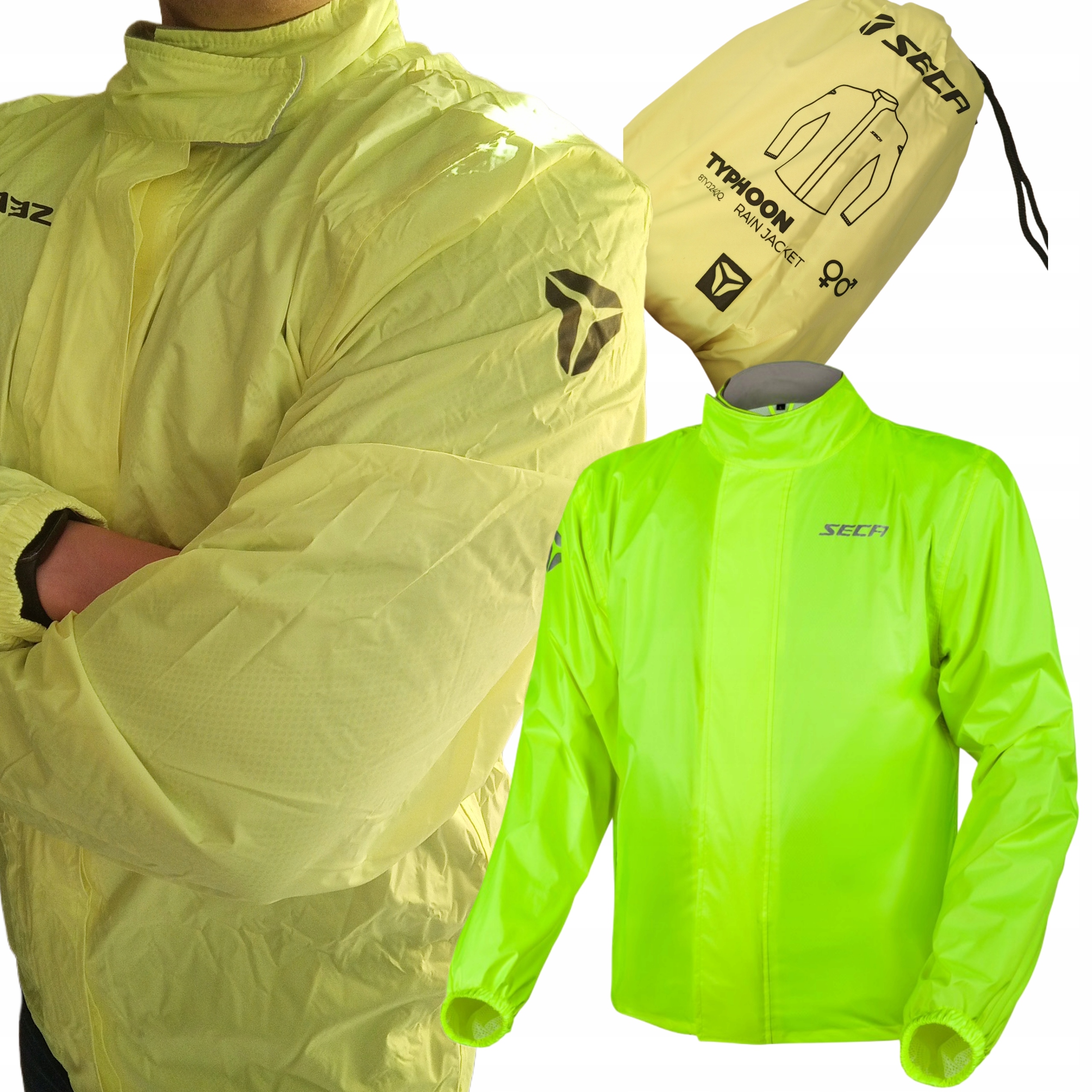 Seca Typhoon Fluo 'L' pršiplášť Motocykel bicykel, lyže, Štvorkolka