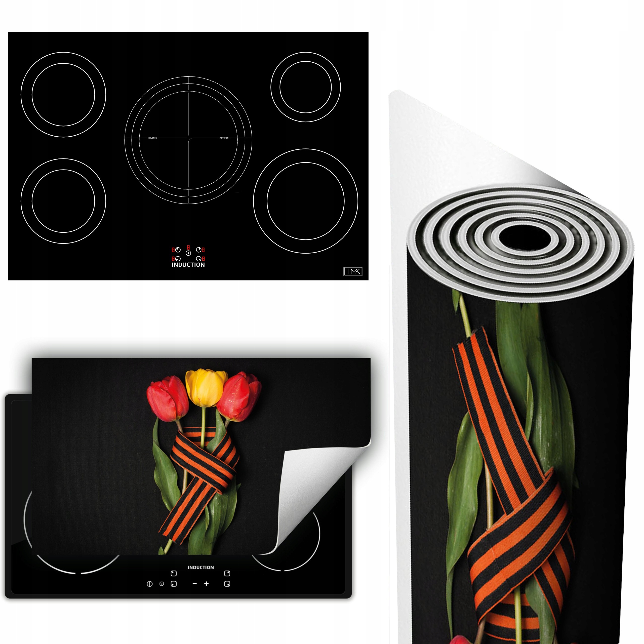 Vinylová Podložka Na Ochranu Kuchyňské Desky 90x52 Tulipány