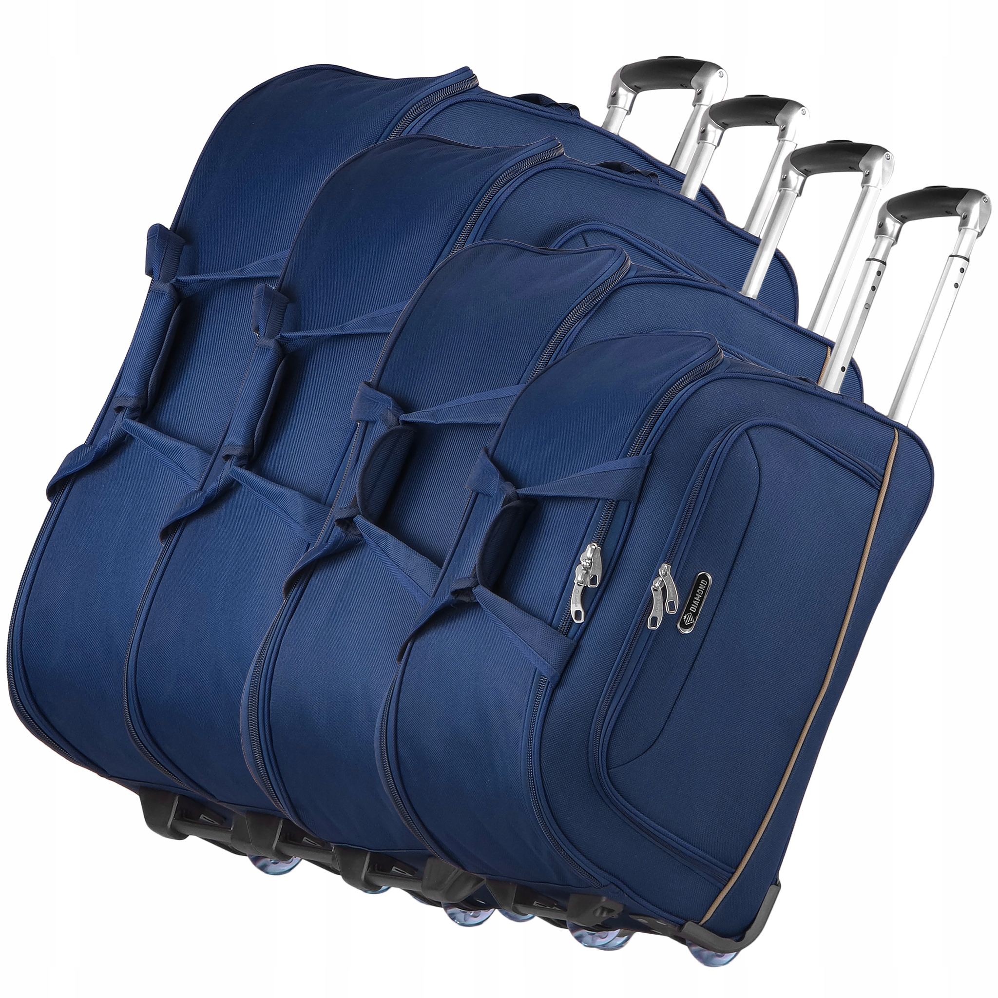 Sada Cestovních Tašek 4v1 Na Kolečkách Zavazadla Kufr Tmavě Modrá Diamondwa